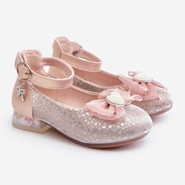 Bailarinas infantis com laço, rosa Nanthea 1