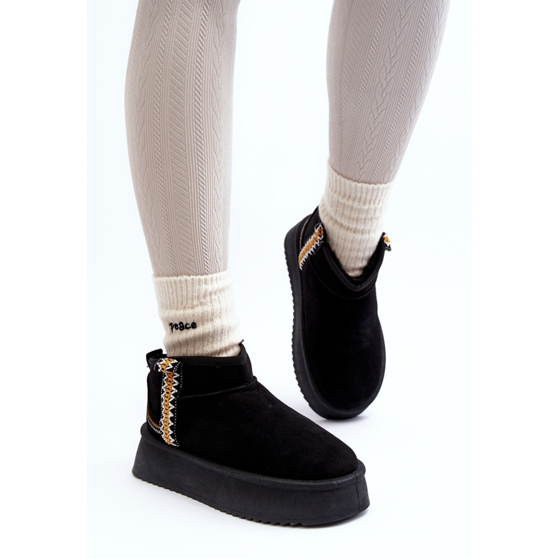 Botas de neve com plataforma e padrão Udra preto 2 Botas de neve com plataforma e padrão Udra preto 2