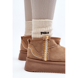 Botas de neve com plataforma e padrão Udra marrom claro castanho 1