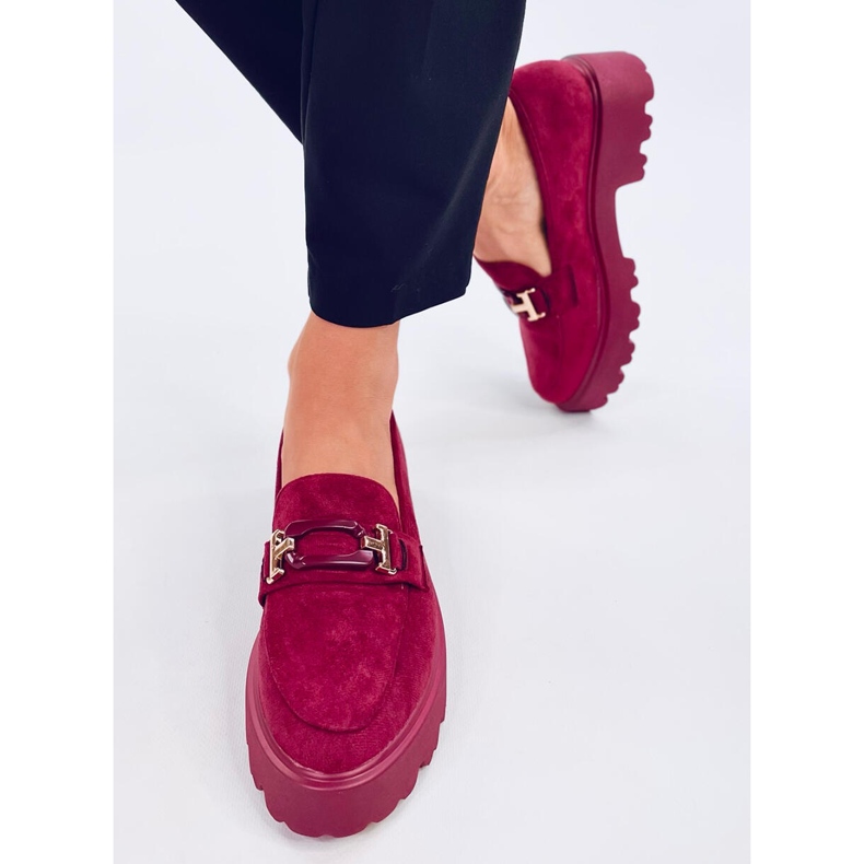 Mocassins de camurça femininos Ralfes Maroon vermelho 2