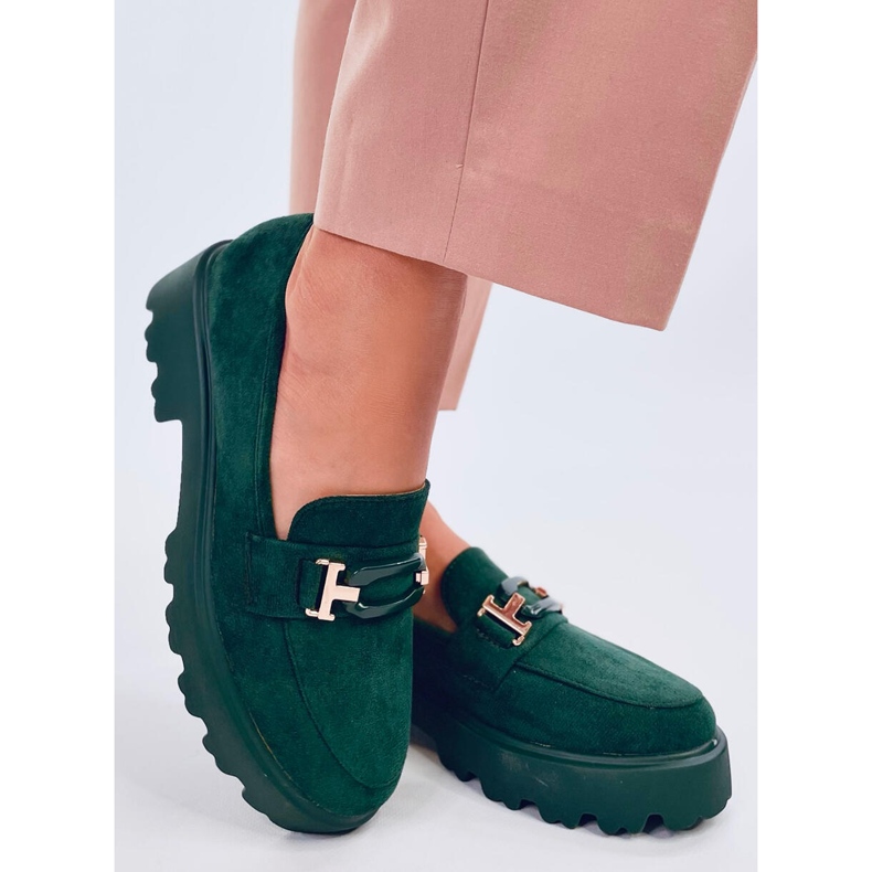 Mocassins femininos de camurça Ralfes Green verde 1