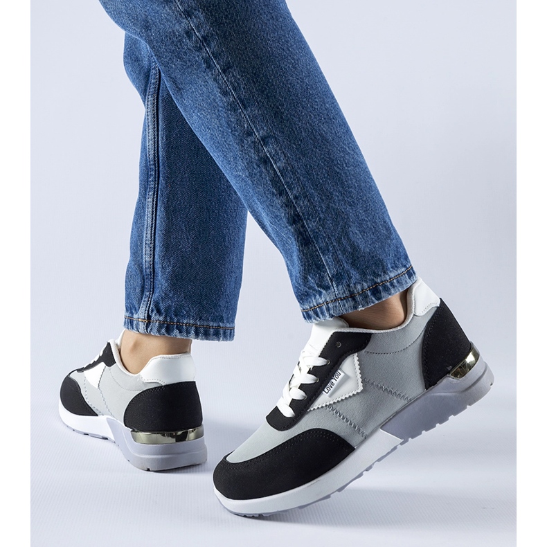 Tênis de tecido cinza e preto Geraldino 1