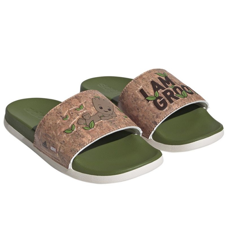 Chinelos Adidas Adilette Comfort Jr ID8029 verde 1