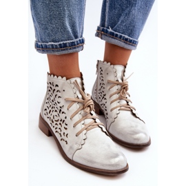 Zazoo 2871 Botins femininos com cadarço aberto, prateados prata 1 Zazoo 2871 Botins femininos com cadarço aberto, prateados prata 1