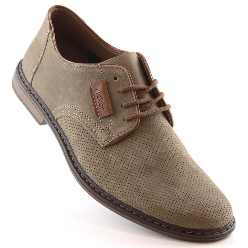 Sapatos de couro Rieker M RKR576A, marrom claro castanho 1