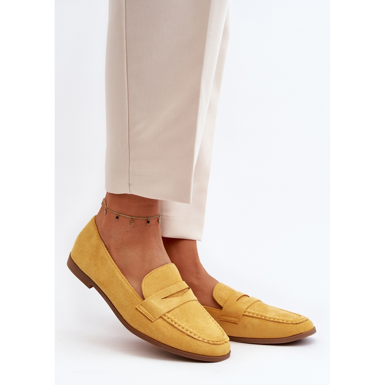 Mocassins Clássicos Femininos Amarelo Olevin 2