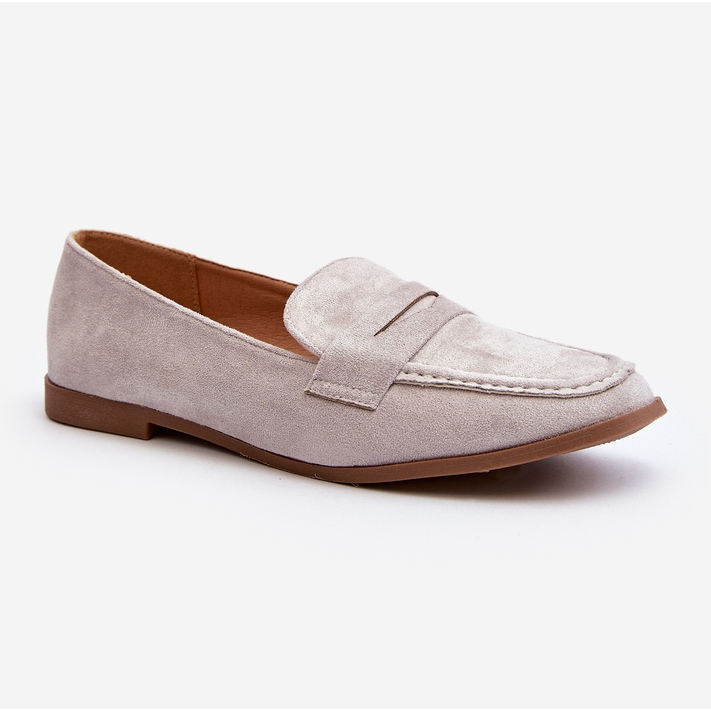 Mocassins Clássicos Femininos Cinza Olevin 1