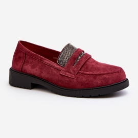 Mocassins femininos cor de vinho da Dananei vermelho 2