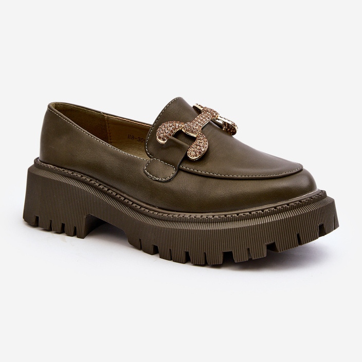 Mocassins Femininos Com Decoração, Gargi Verde Escuro 1