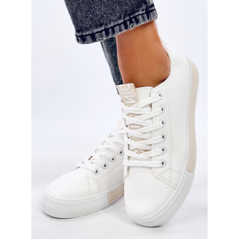 Tênis feminino Monae Bege branco 1