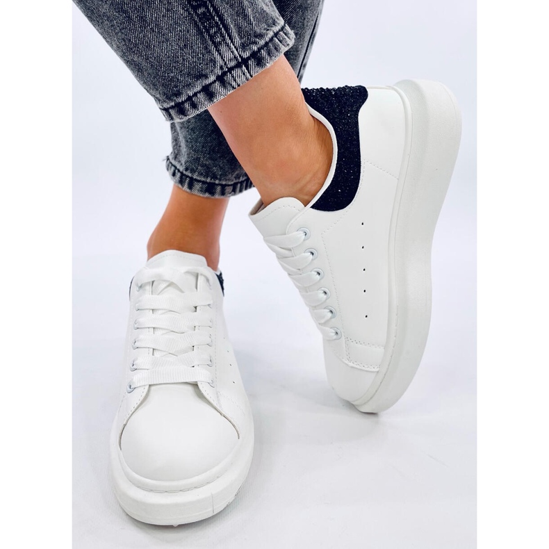 Tênis plataforma Parkss BRANCO/PRETO com strass 1
