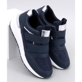 Tênis de cunha Moulton Navy com velcro azul 1