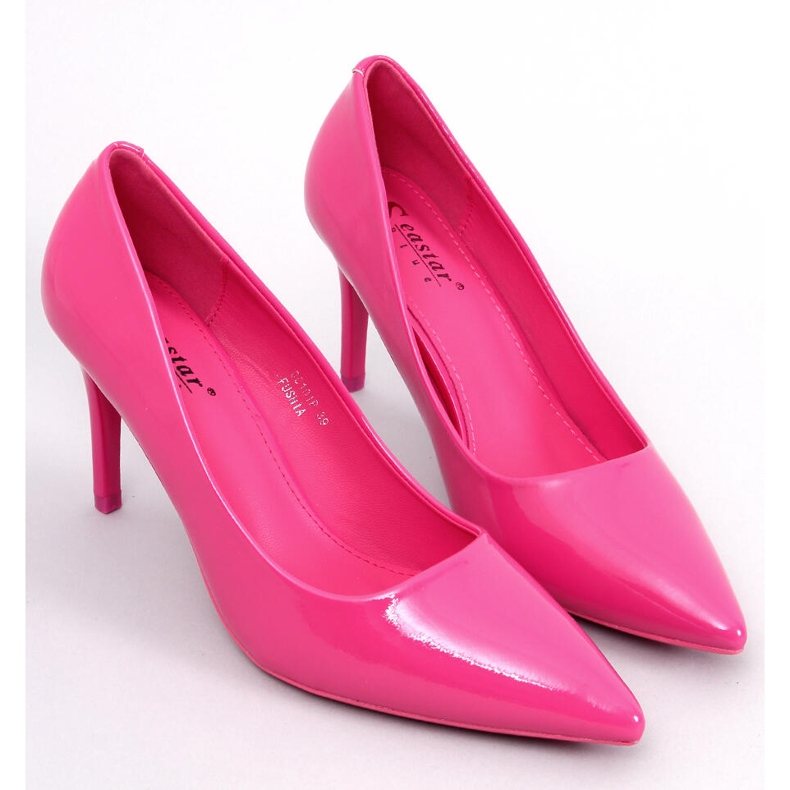 Sapatos stiletto lacados Charlotte Fuchsia rosa 1