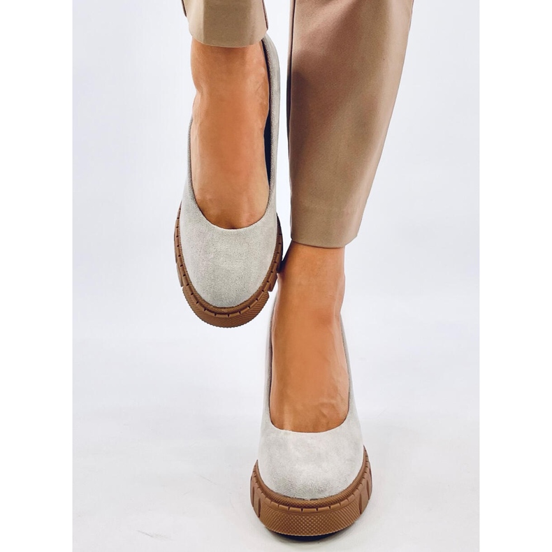 Sapatos de salto alto e plataforma Angela Grey cinza 1