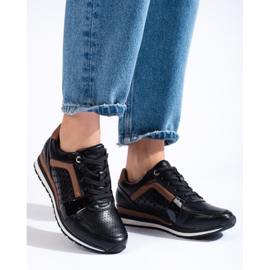 Tênis feminino Daszyński preto com aberturas 2