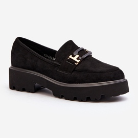 Mocassins femininos com decoração preto Omavia 2