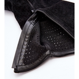 S.barski HY66-150 Botas abertas com salto plano, pretas preto 2