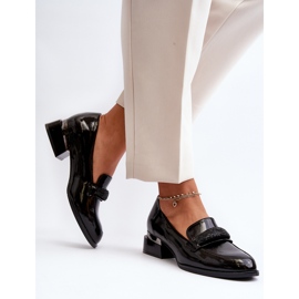 Vinceza Sapatos femininos envernizados de salto baixo, preto Marilni 2