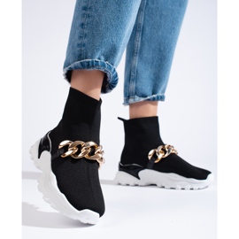 TRENDI Tênis com corrente preto 1
