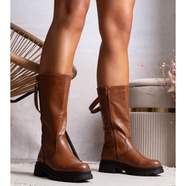 Botas marrons com zíper Nansen decorativo marrom 1