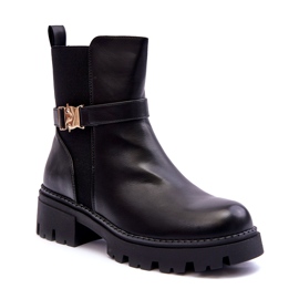 Botas Jodhpur femininas com uma decoração negra preto 1