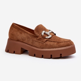 Mocassins femininos com decoração Camel Ellise marrom 1