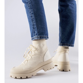 Tênis cano alto bege Éric 1