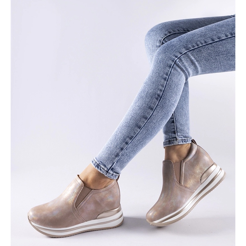 Tênis de cunha Alquippa rosa claro 1