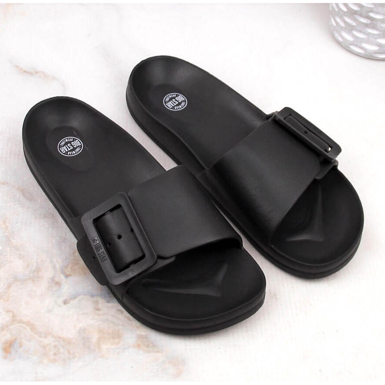 Chinelos de praia de espuma preta feminina Big Star FF274A389 preto 1