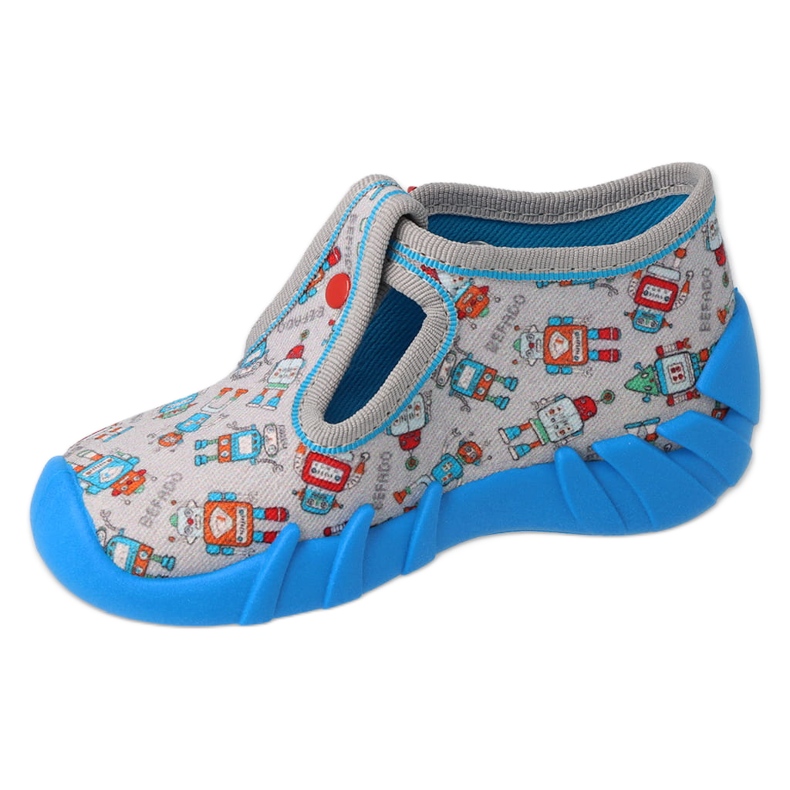 Chinelos infantis Befado com fecho 110N483, cinza 1 Chinelos infantis Befado com fecho 110N483, cinza 1