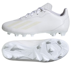 Adidas X CRAZYFAST.4 FxG Jr IE1589 sapatos branco 1 Adidas X CRAZYFAST.4 FxG Jr IE1589 sapatos branco 1