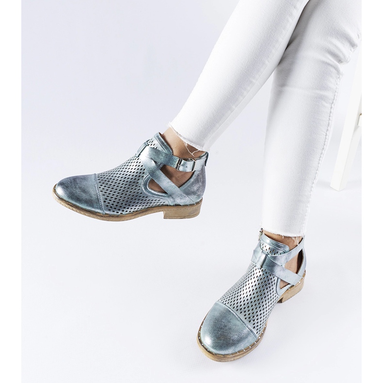 Botins verdes vazados e de cano alto da Kooter 1