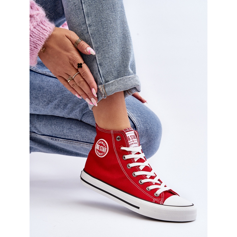 Tênis alto clássico feminino Big Star T274024 vermelho 1