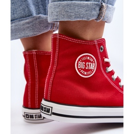 Tênis alto clássico feminino Big Star T274024 vermelho 2
