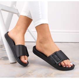 Chinelos de praia de espuma preta feminina Big Star FF274A389 preto 2