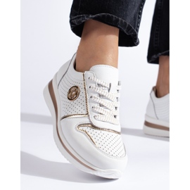 Calçados esportivos de couro branco 2