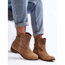 Lewski Shoes Botins femininos abertos Lewski sapatos 3301/2 bege 2