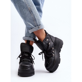 Zazoo 3416 calçados esportivos femininos de couro preto 9