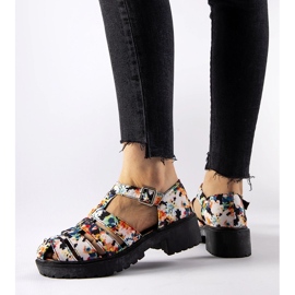 Sandálias Oaks maciças com estampa preta preto 1