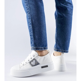 Tênis plataforma Lawton branco e prata 1