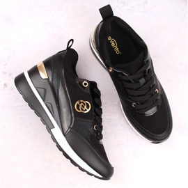 Sapatos de cunha pretos femininos eVento 21PB35-4001 2