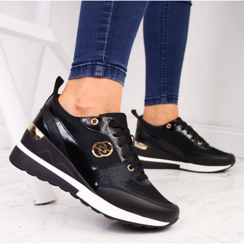 EVento W EVE274A sapatos de cunha, pretos 2