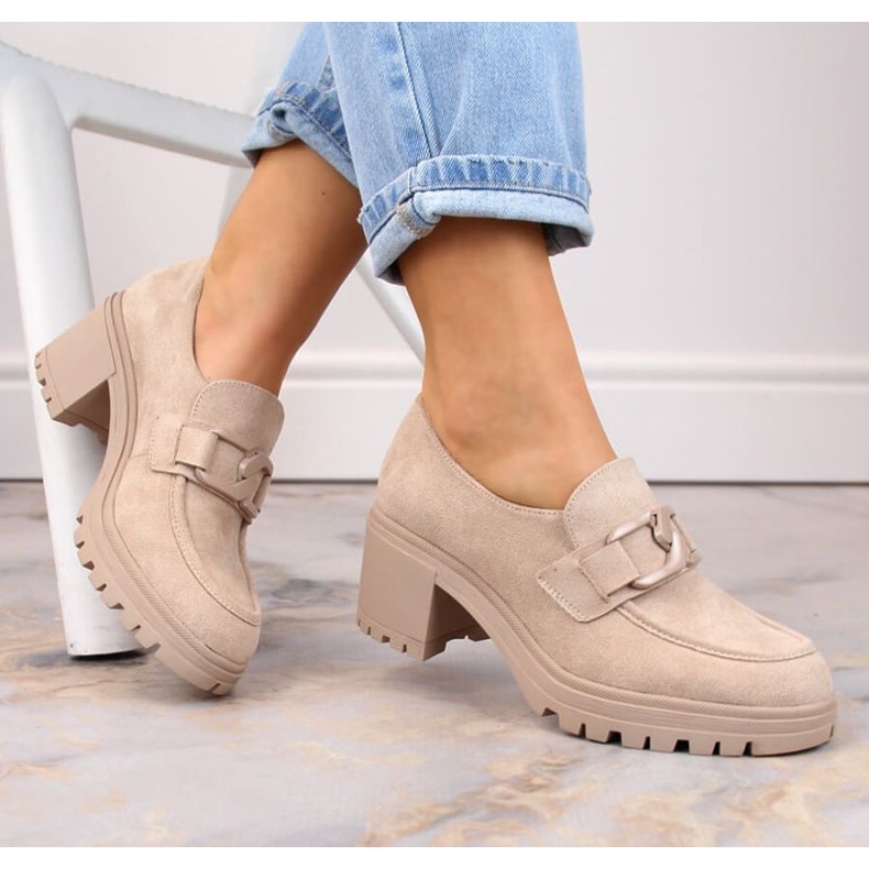 Sapatos de camurça Vinceza W JAN177D, bege 2