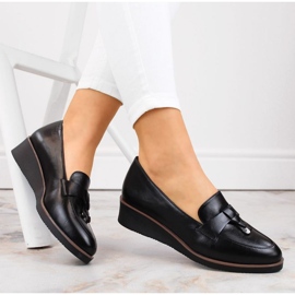 Sapatos de cunha Vinceza W JAN263A, pretos 2