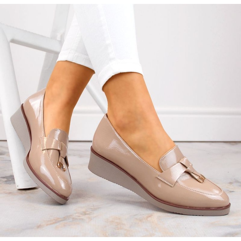 Sapatos de cunha Vinceza W JAN263B, bege 2