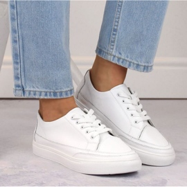 Sapatos de couro Sergio Leone W SK430, branco 2