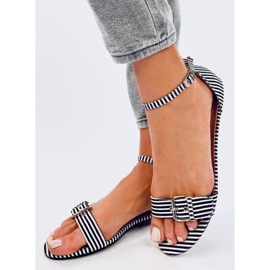 Sandálias listradas pretas Ditty - 2ª qualidade branco 2