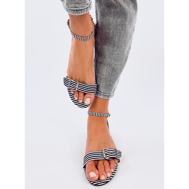 Sandálias listradas pretas Ditty - 2ª qualidade branco 1