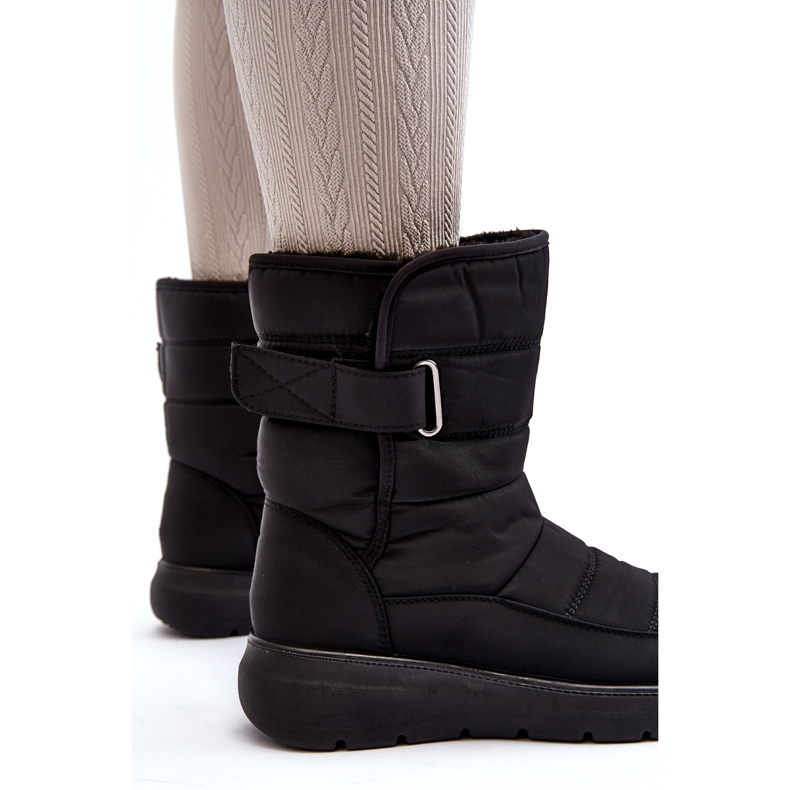 J. Star Botas de neve femininas com isolamento de velcro pretas Jawora preto 3