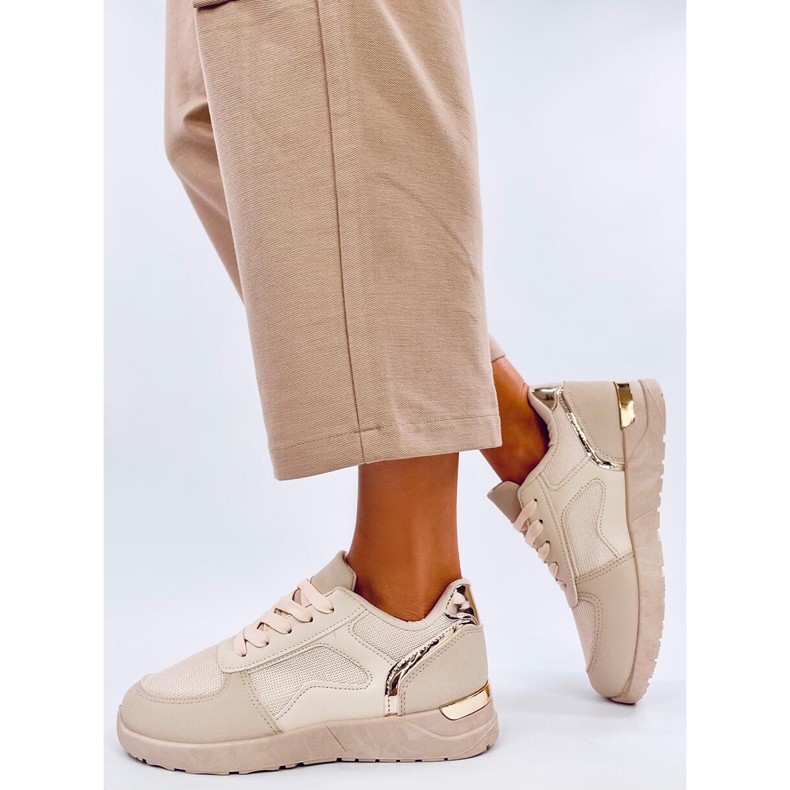 Tênis feminino leve Doleh Beige bege 2